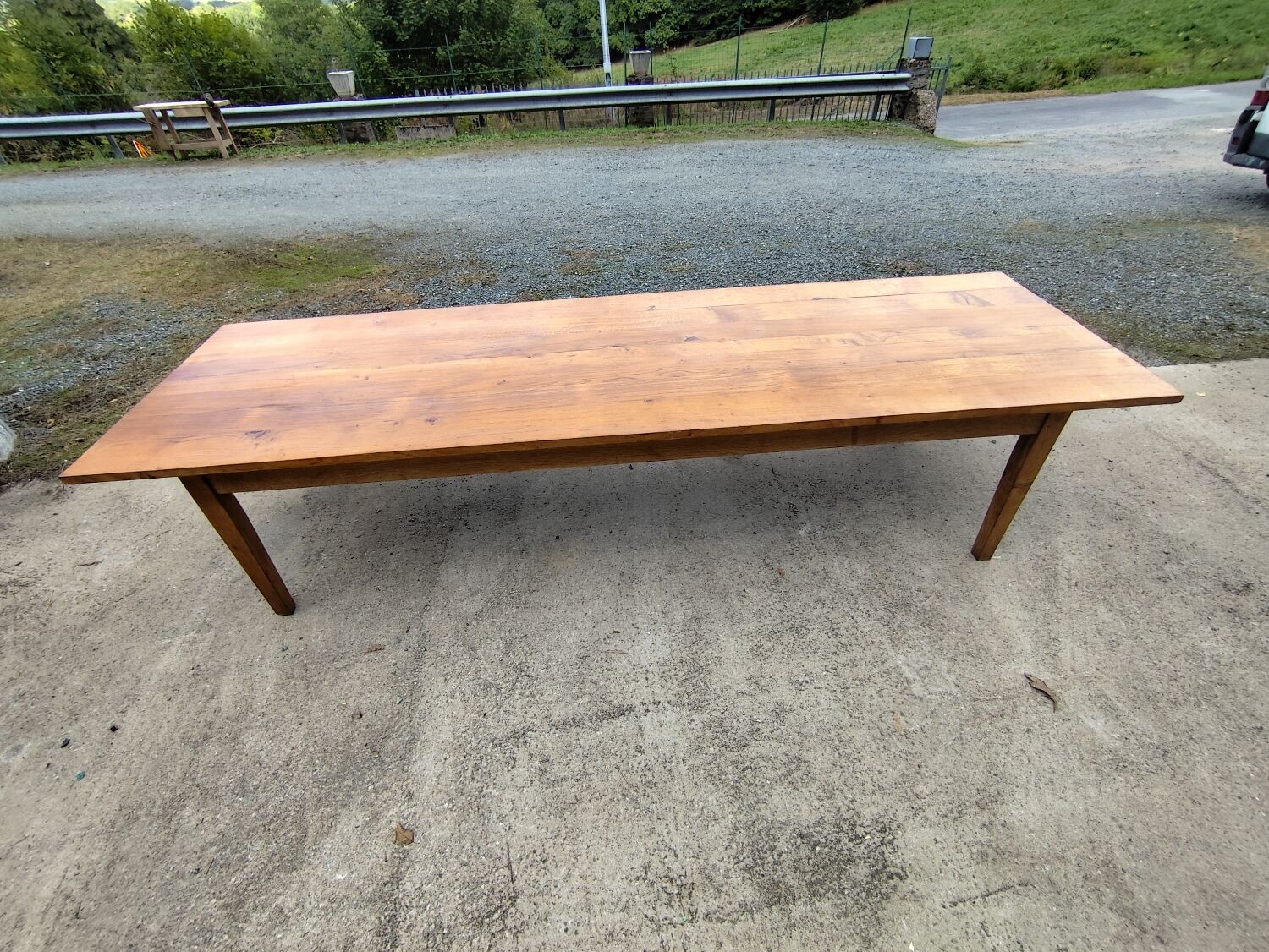 Duo XXL farmhouse table 320 cm oak spindle legs