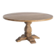 Round table made of solid mango wood – Sculpted central base –