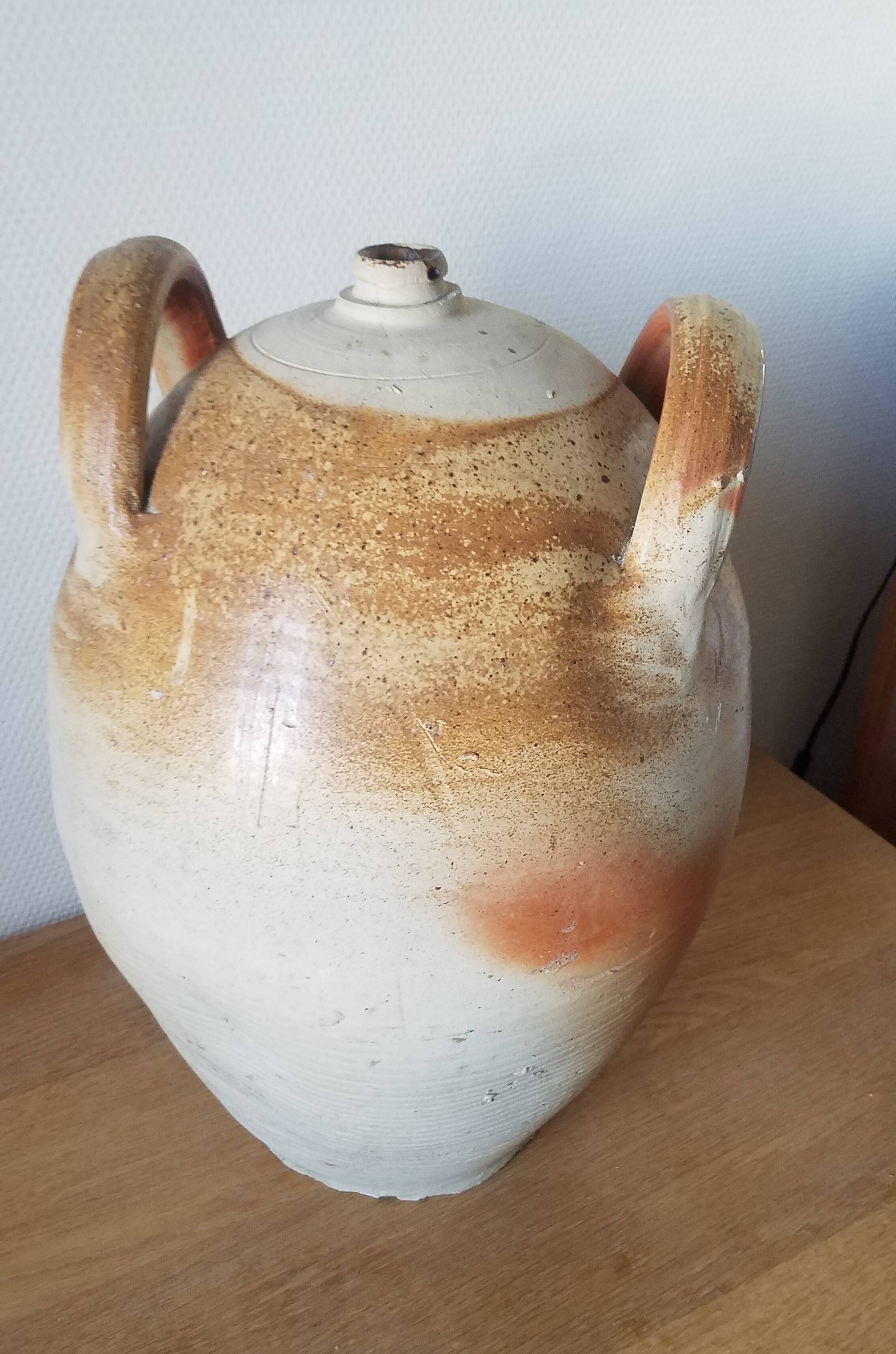 Large old stoneware jar from the 19th century