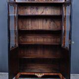 Showcase in precious wood marquetry, Louis XV Transition style.
