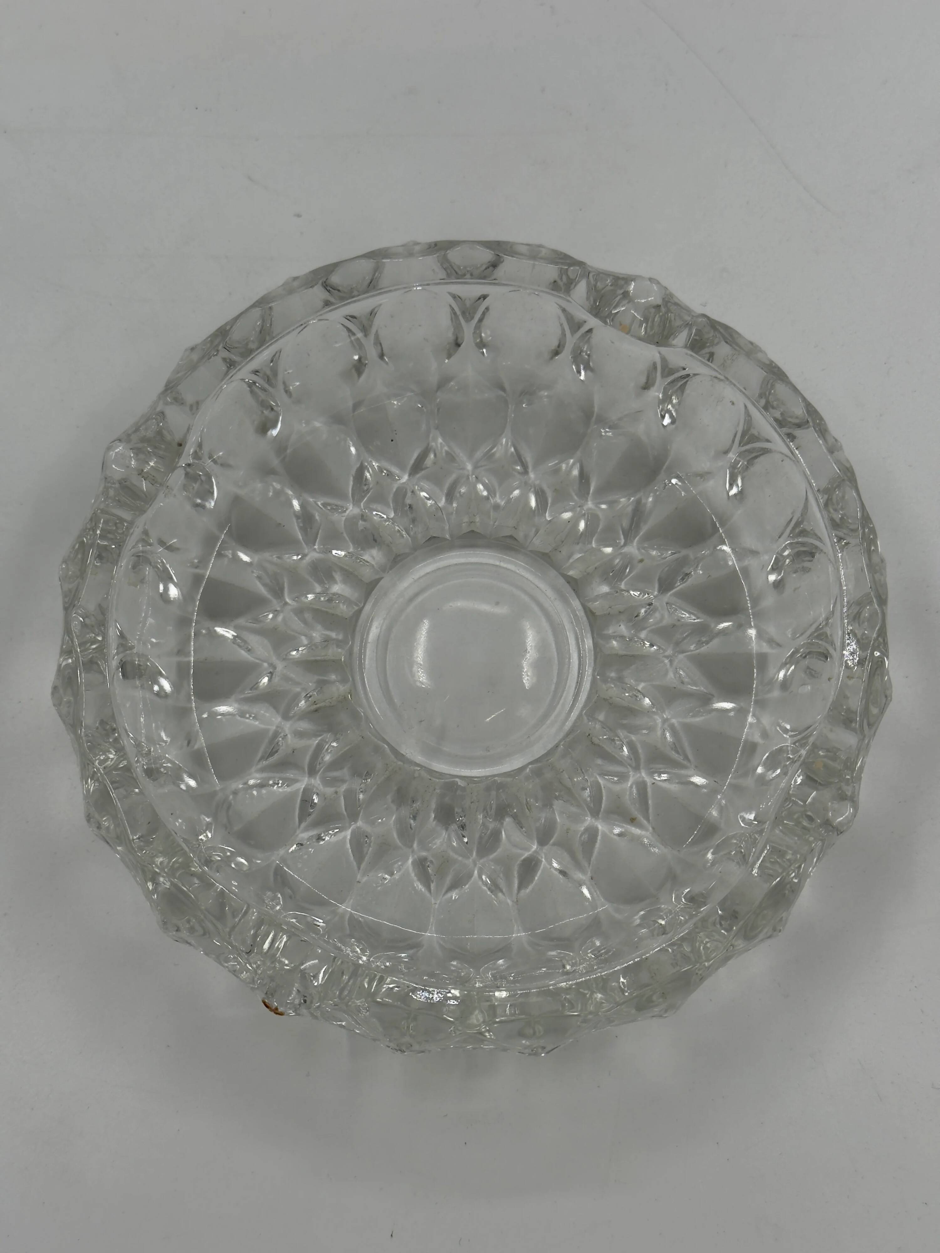 Cendrier vintage en verre cristal taillé