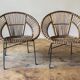 Paire de fauteuils en rotin, années 60
