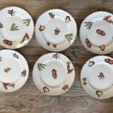 Set of 6 old dessert plates