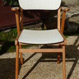 Pair of Bridge skai and wood chairs years 70's