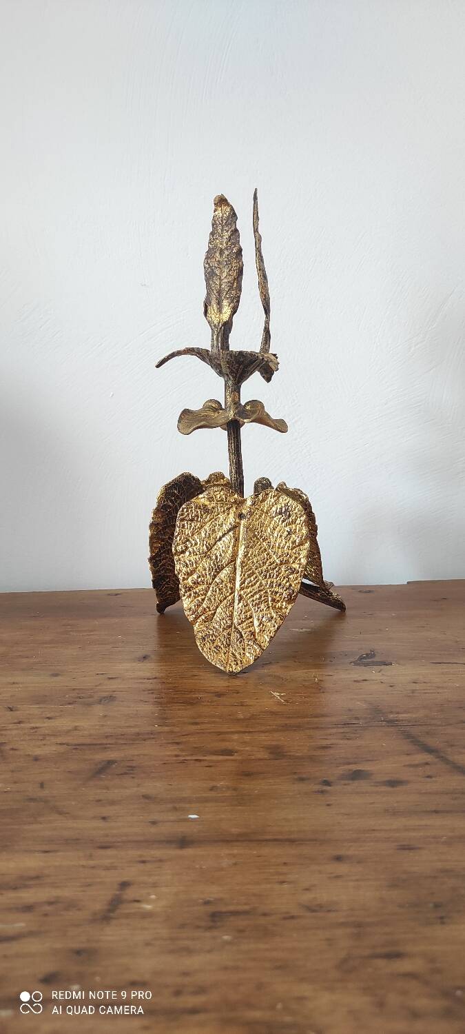 Golden Leaf Candle Holder