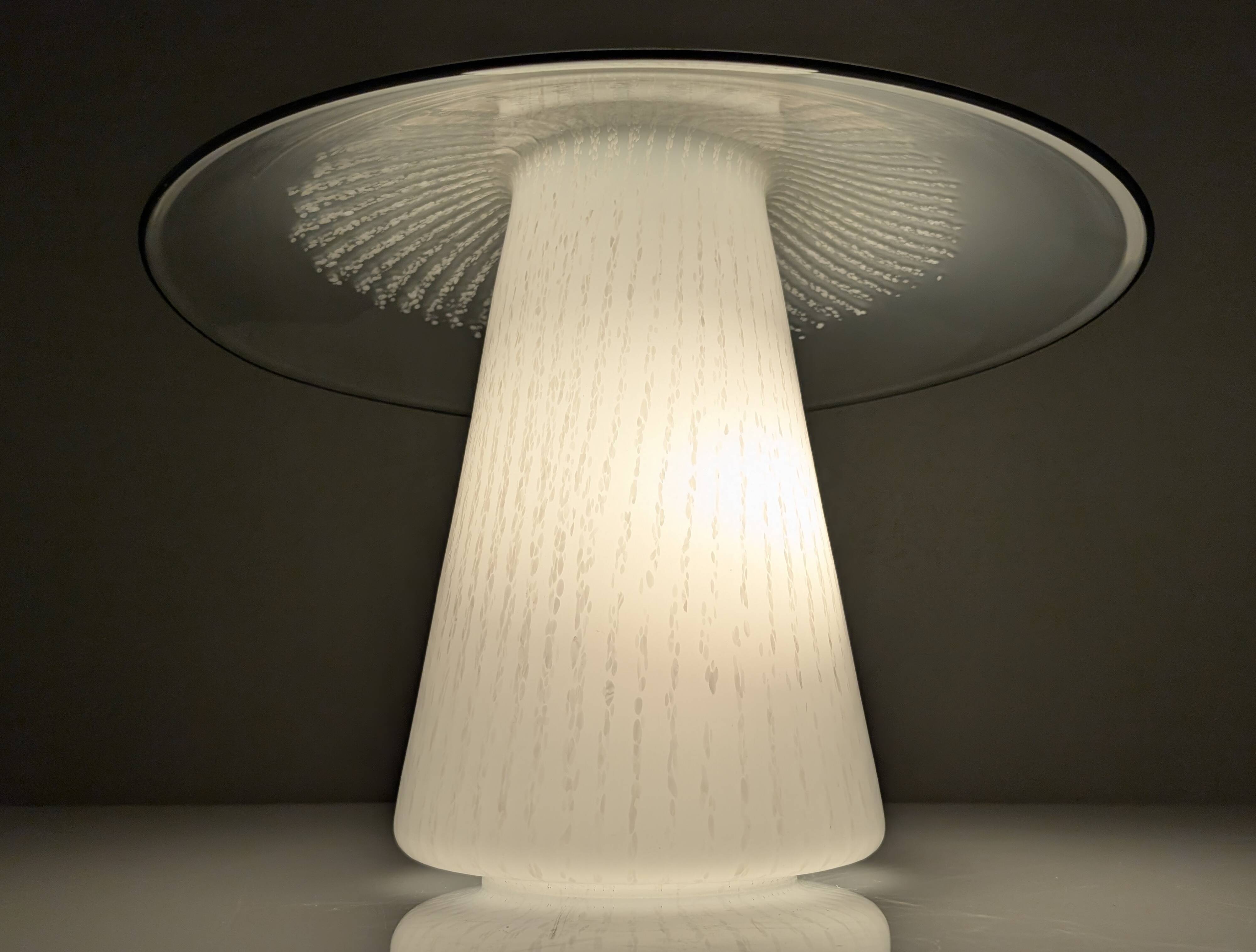 Murano Glass Mushroom Lamp with Jellyfish Effect, 1980s