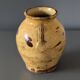 Antique glazed earthenware preserve pot in ochre and brown – southern pottery