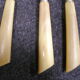 6 Old-handled dessert knives in horn 50s