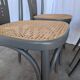 Set of 8 Vintage Gray Bentwood Dining Chair: Thonet Style Cane Seat