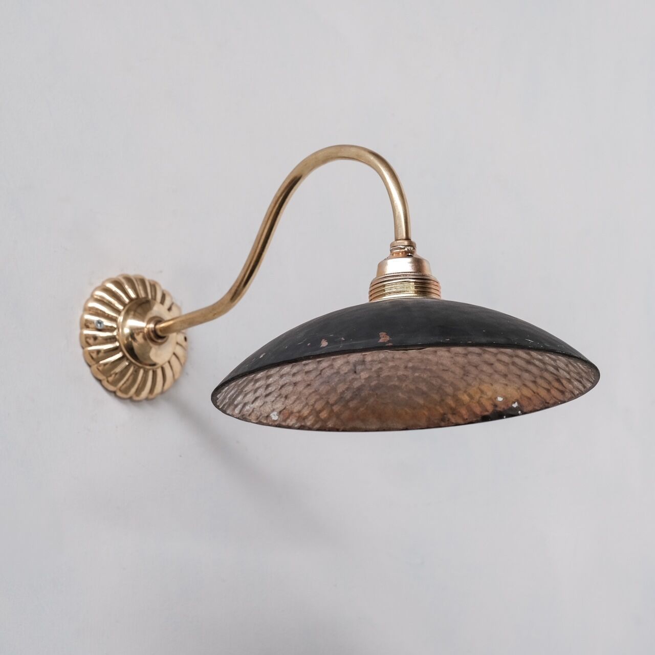 Antique brass and mercury glass wall light (19 available)