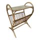 Vintage rattan magazine rack with side table - Height 58cm / Length