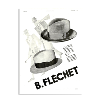 Vintage poster 30s Chapeau Fléchet