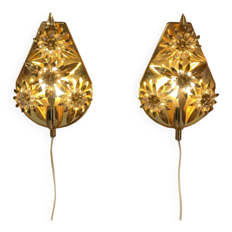 Paire d'appliques modulables Design scandinave 1950.