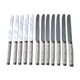 Set of 12 vintage table knives 50s stainless steel