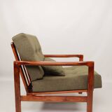 Mid Century Armchair Green Pillows Upholstery Living room armchair renovated