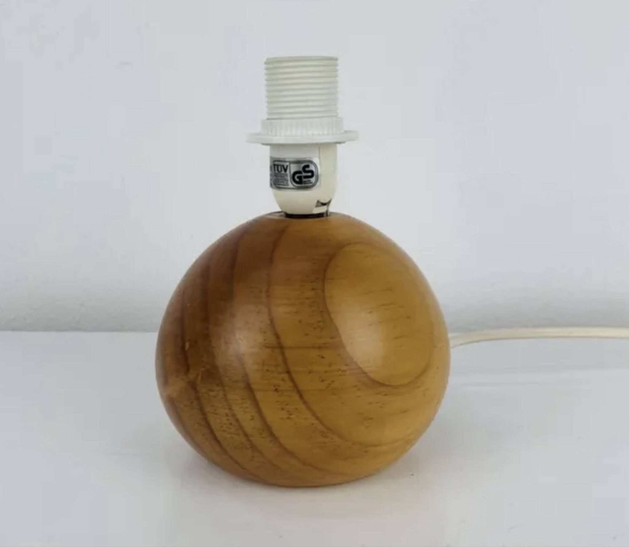 Lampe boule en pin années 80