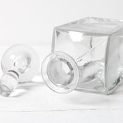 Mid-Century Crystal Whiskey Decanter: Italian Glass Liquor Carafe, 1960s