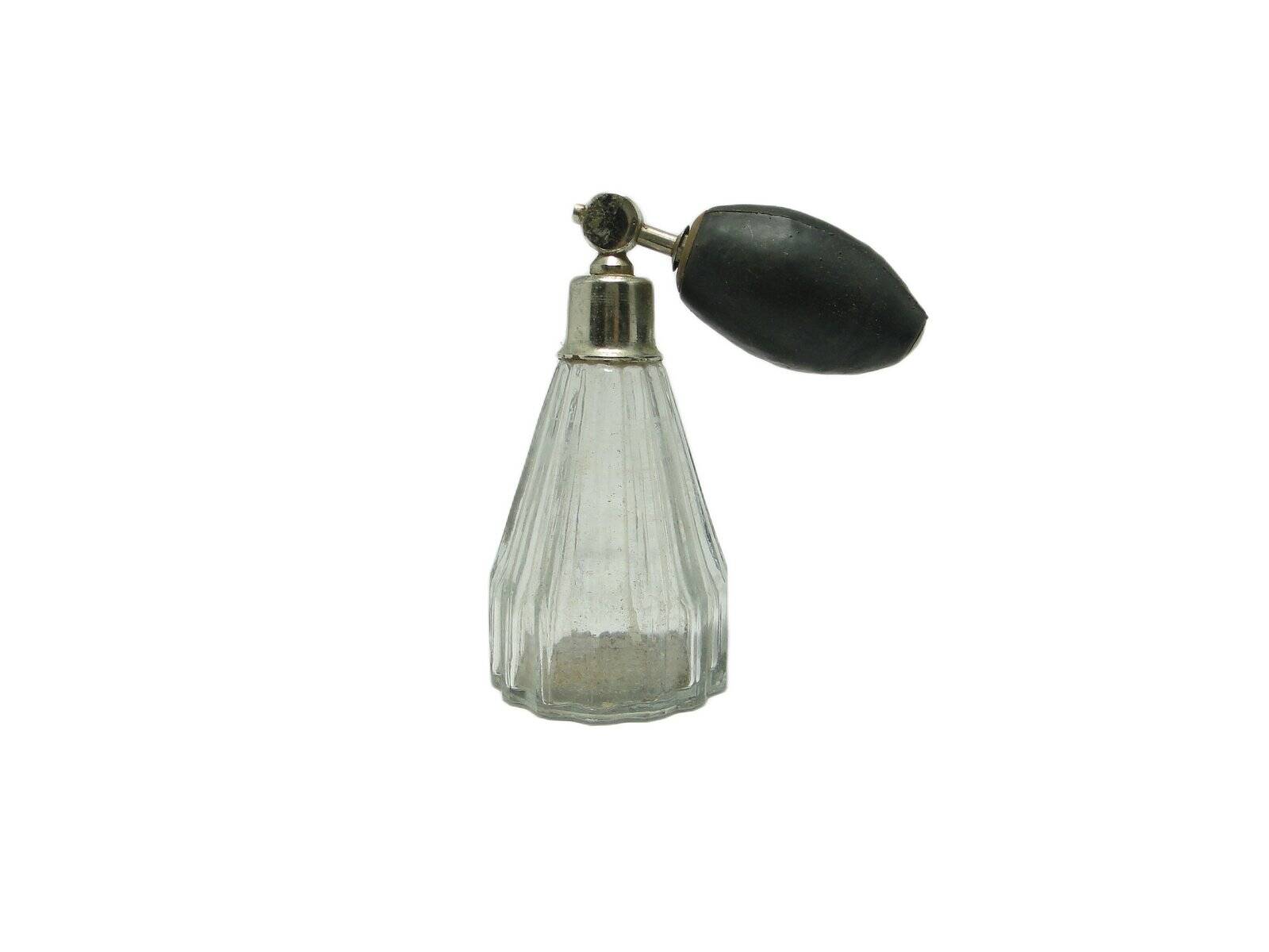 Art Deco Bohemian bronze and crystal perfume bottle, 1950s