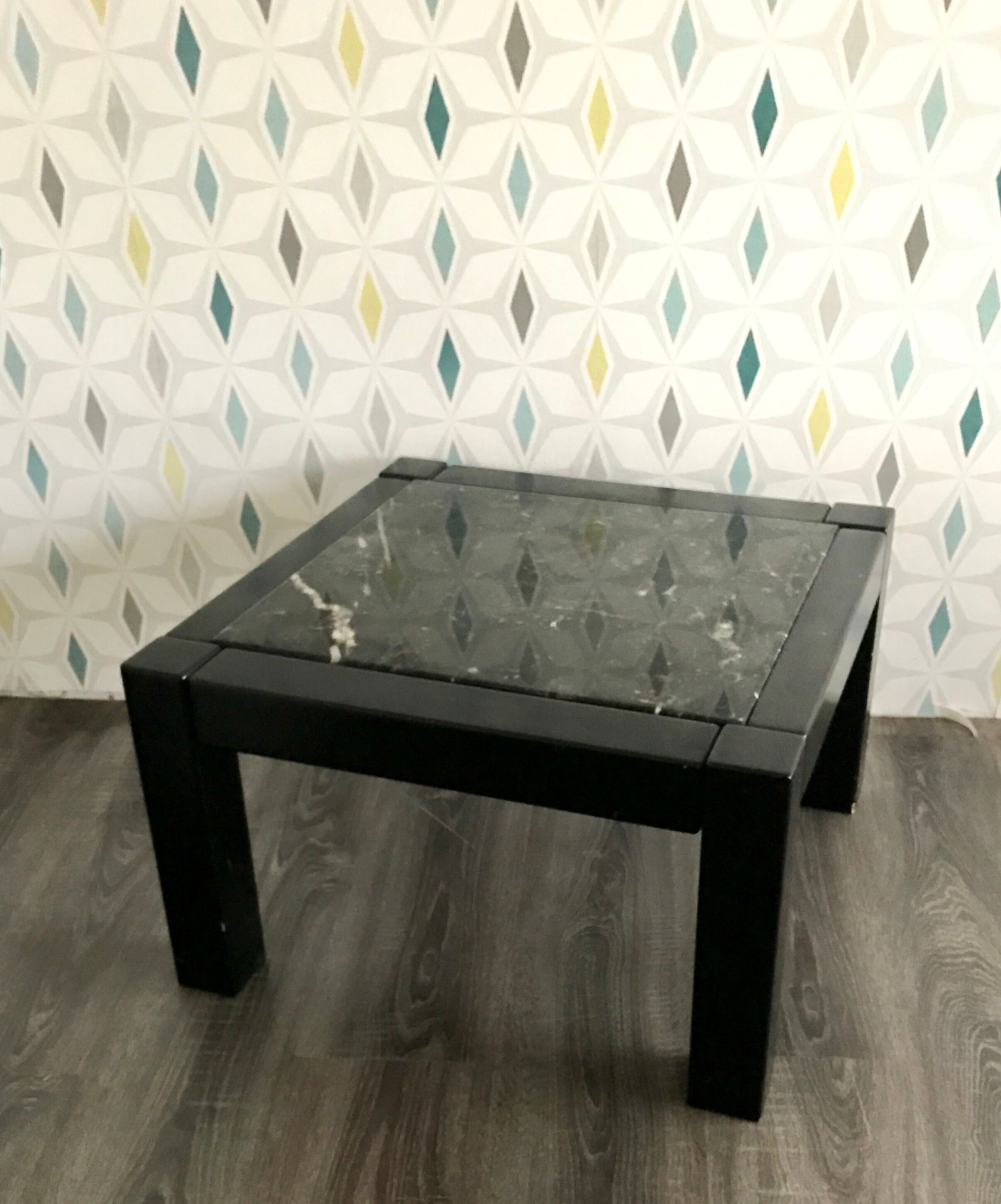 Wood and marble coffee table