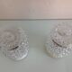 Pair of cylindrical structured glass ceiling lights / vintage 60s-70s