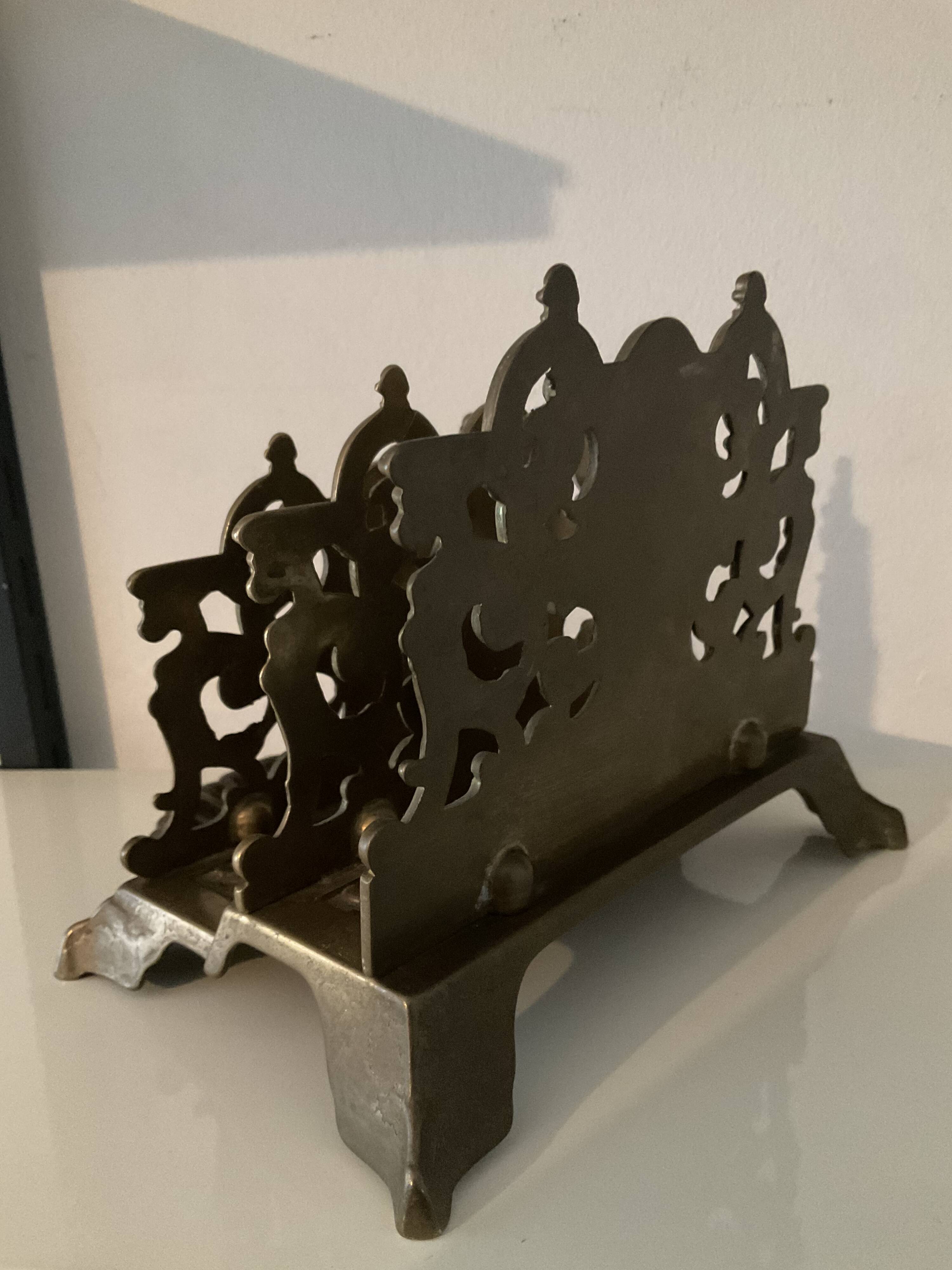 Vintage letter holder in solid bronze