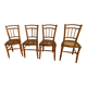Lot de 4 chaises bois cannées