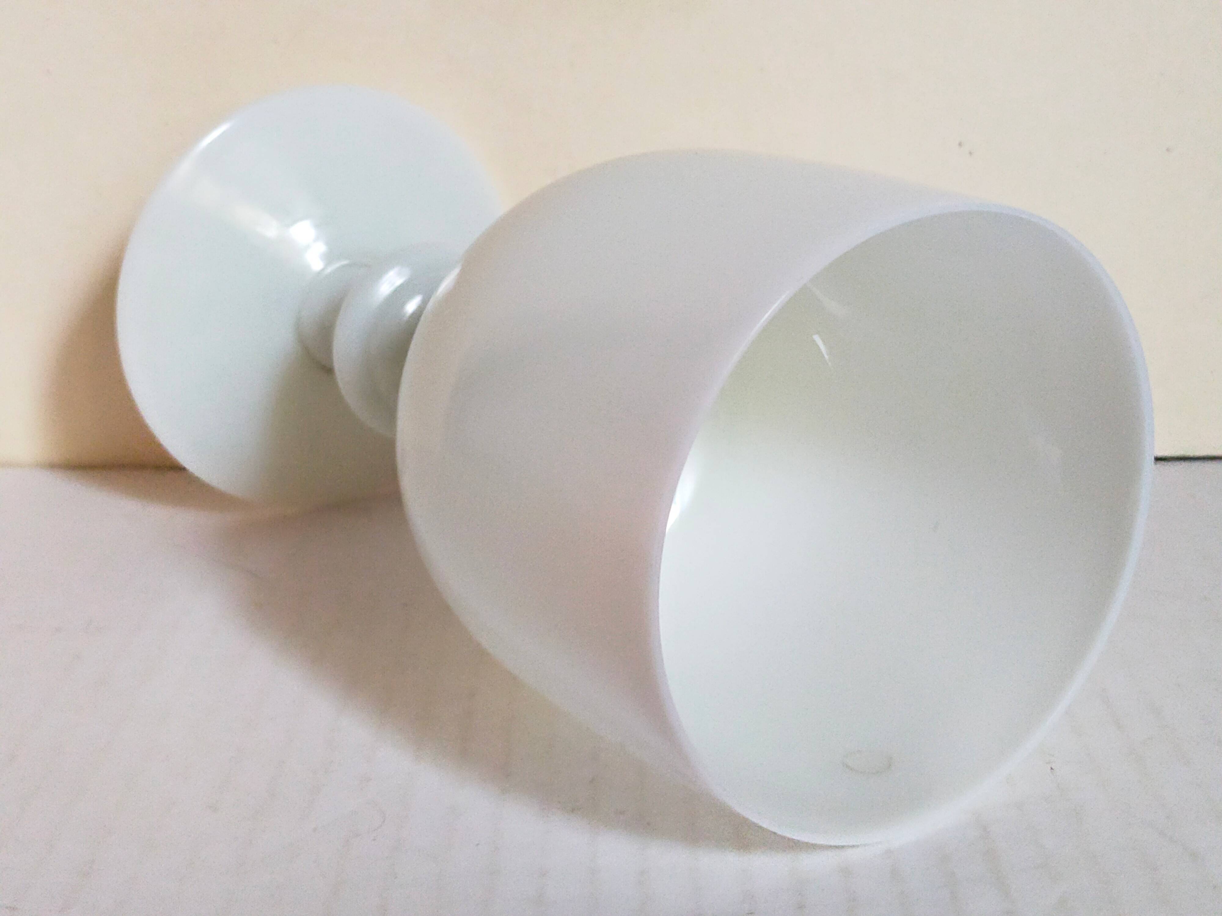Vintage white opaline vase-cup 16.5 cm