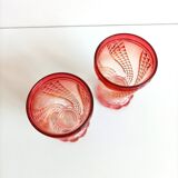 Baccarat Serpentine cut crystal glasses in gradient colors
