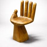 Sculptural wooden armchair – Hand shape