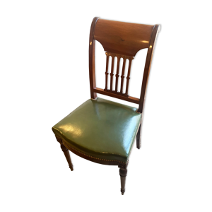 Chaise en cuir vert style