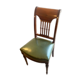 Chaise en cuir vert style Louis 16