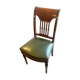 Green leather chair louis 16 style