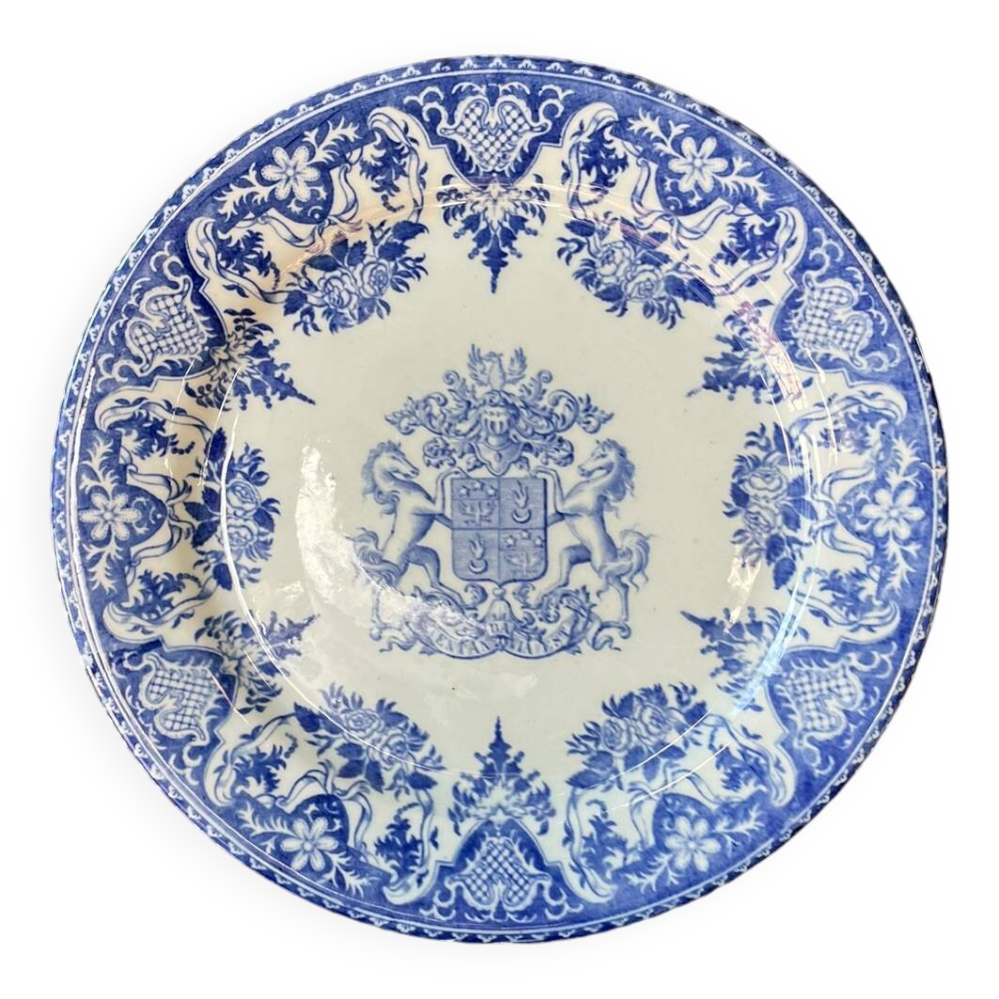Large plate with A. Clain & Perrier Fils coat of arms