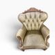 Vintage olive green baroque armchair / single seat / sofa