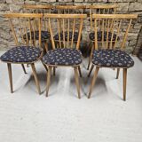 Lot of 6 bistro bar chairs from the 1960s