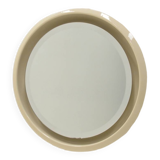 Large round ceramic floating mirror with light, 1960s.