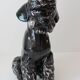 Grande sculpture de caniche noir kitsch vintage