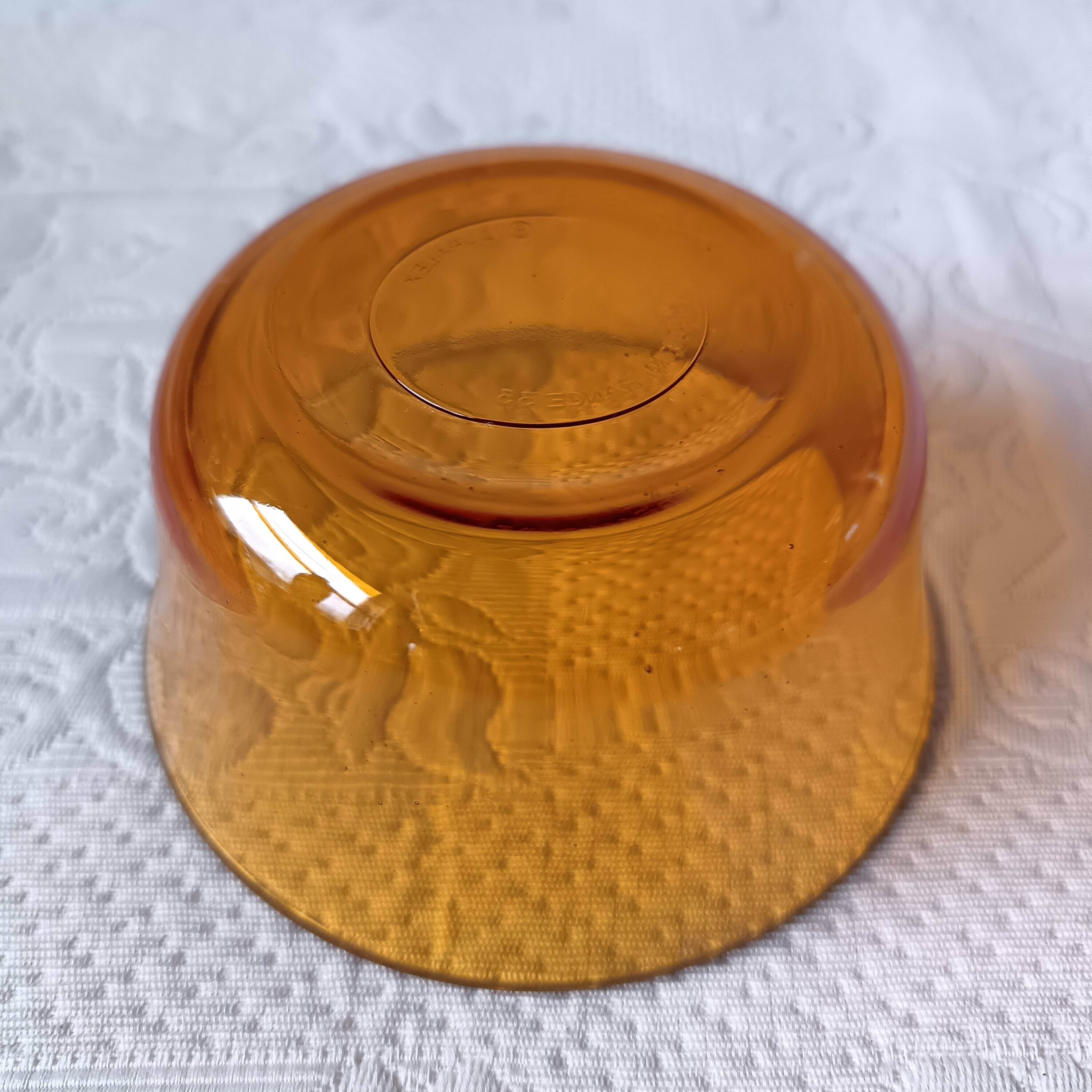 6 coupelles dessert verre Vereco couleur ambrée France vintage