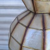 Mother-of-pearl and brass pendant light from the 1950s