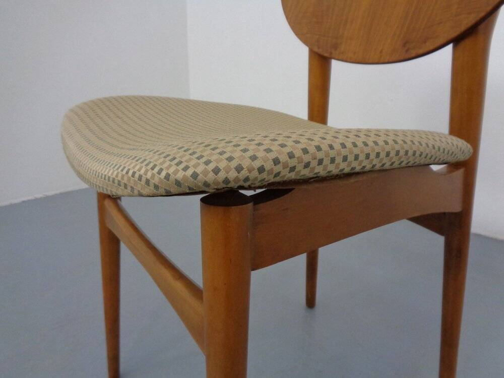 Dining Chairs in Walnut & Beech, 1960s, Set of 3