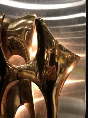 Sculptural bronze wall lamp by Fred Brouard, 1976