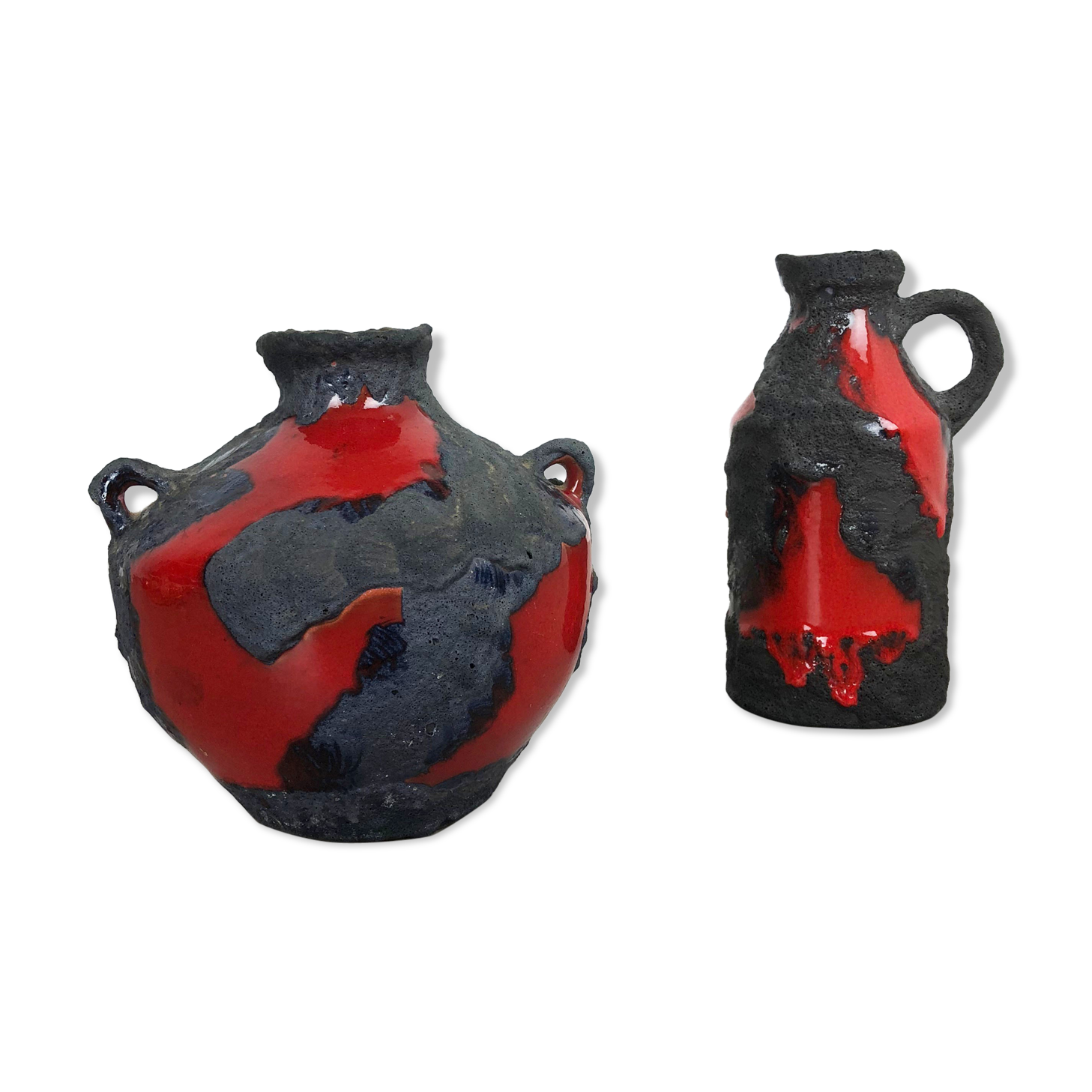 Set of 2 original ceramic studio pottery vase by Marei Ceramics, Germany, 1970