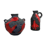 Set of 2 original ceramic studio pottery vase by Marei Ceramics, Germany, 1970