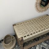 Hand woven Indian bench