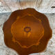 Guéridon Ancien Table Appoint Tripode Bois +  Plateau Marqueterie Vint