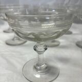 Set of 8 old champagne glasses
