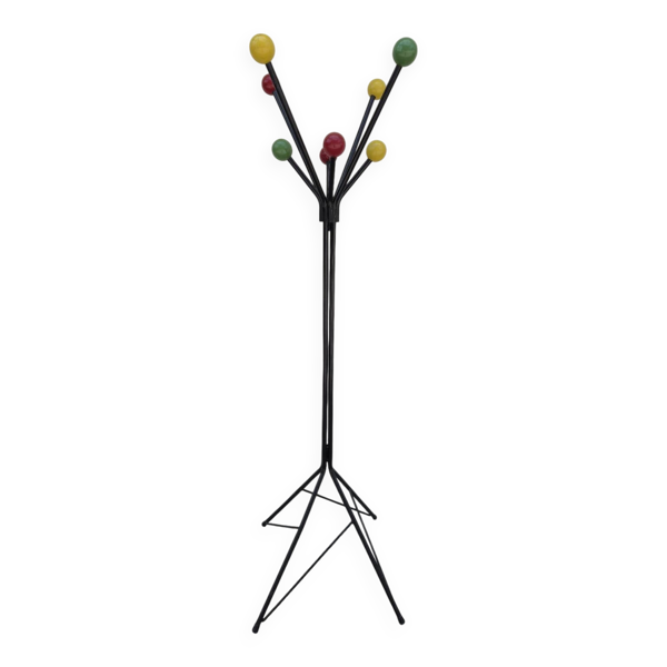 Portemanteau perroquet à boules colorées, 1950
