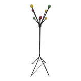 Vintage parrot coat rack with colored balls, 1950s design