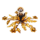 Medium size gilded floral flush mount light, Germany 1960s