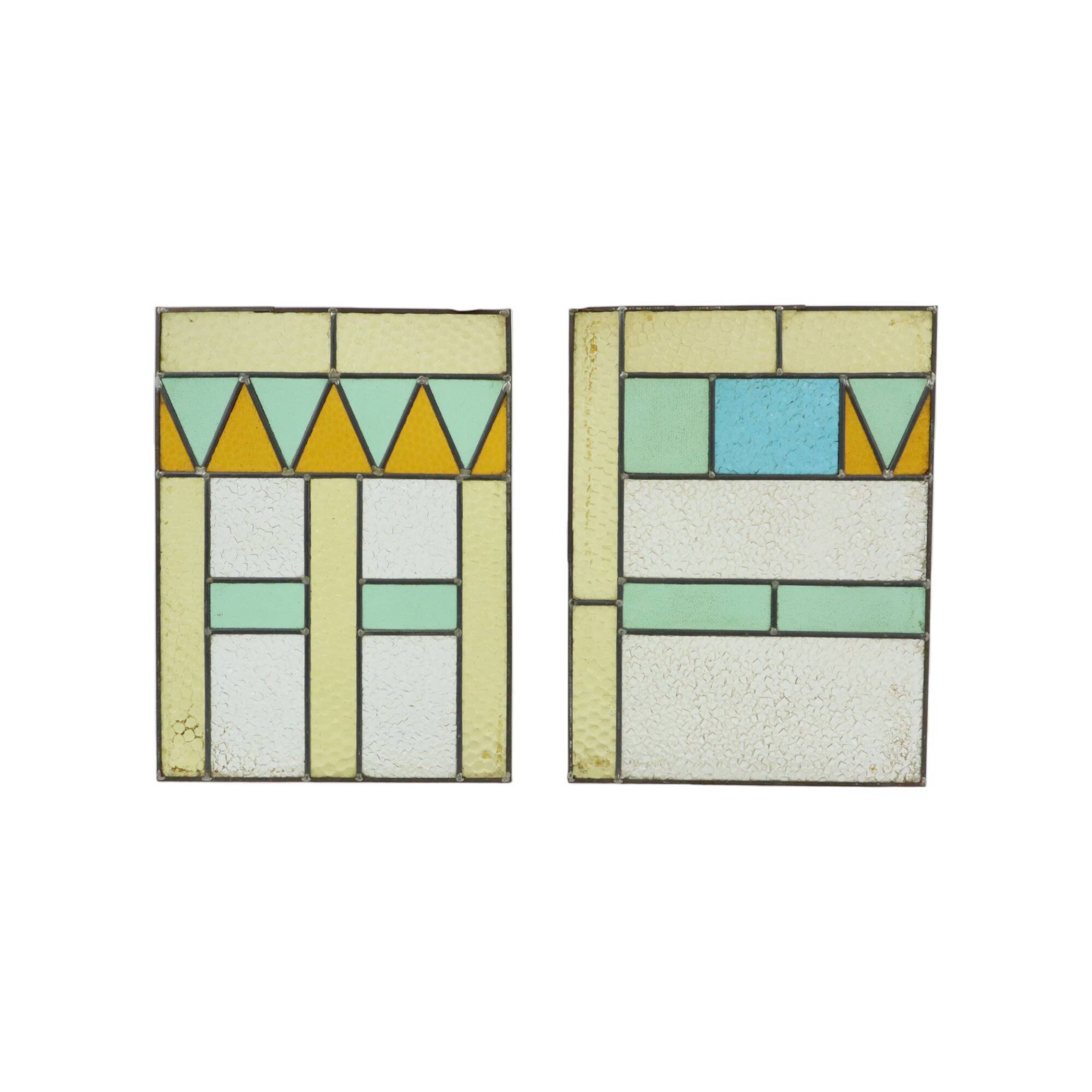 Vintage Stained Glass Window Stained Glass set of 2 Decorative Sun Catcher 40cm